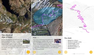 Three screenshots of the 3D tour de france mobile site