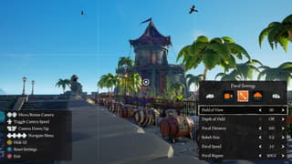The in-game Free Camera with its movement settings panel