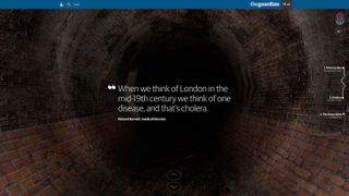 Screenshot of the Guardian website showing the 3D underground tunnel